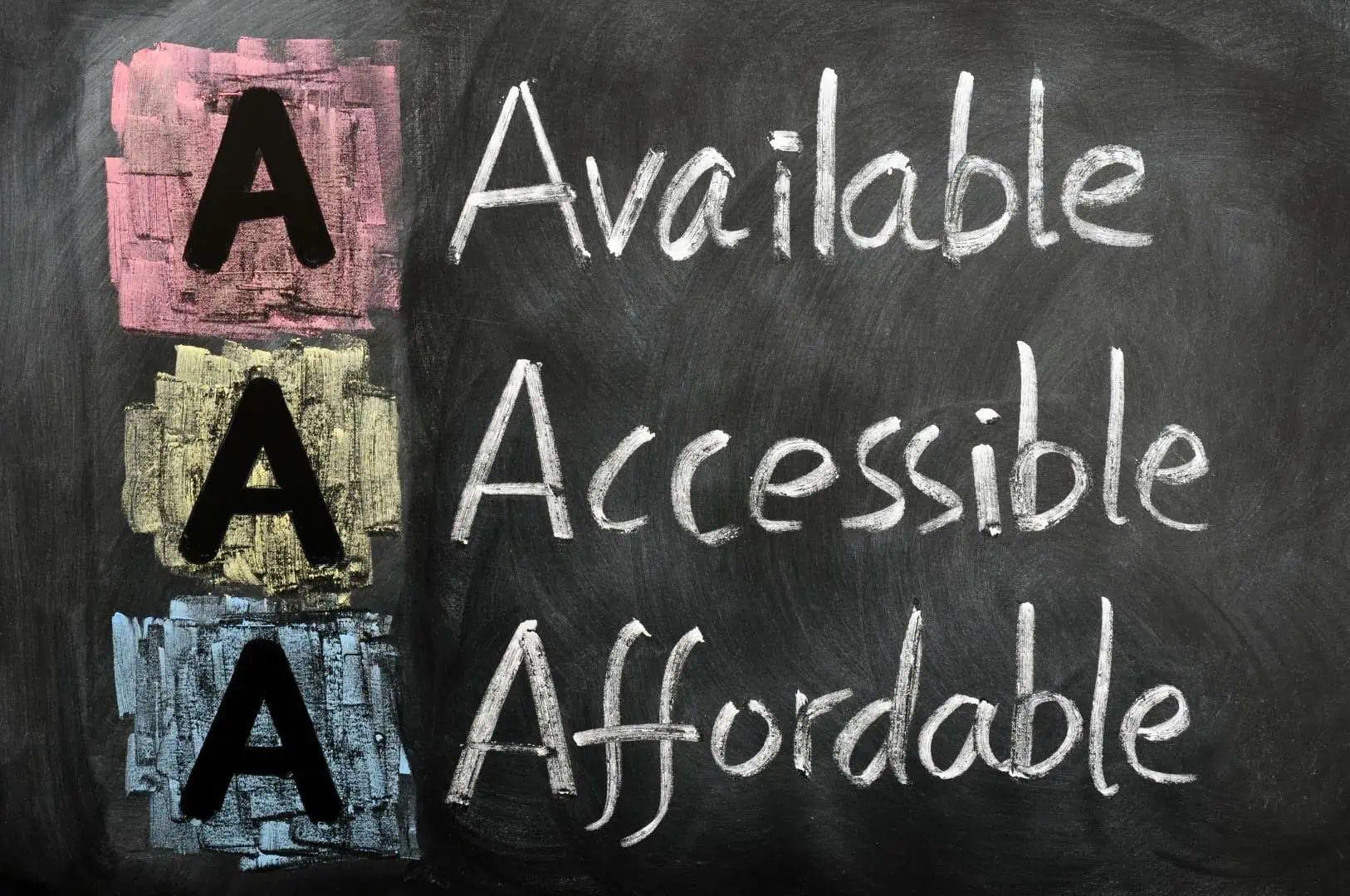 an image showing available, accessible and affordable words to indicate hearing aids at RASYA Clinic are affordable