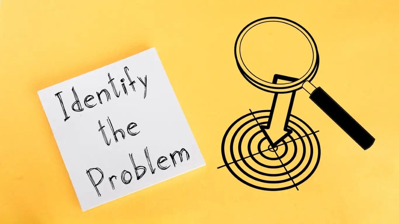 An image of a notepad written"Identify the problem" as part of the treatment at RASYA Clinic