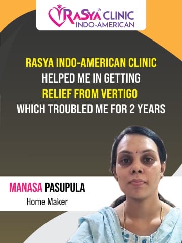 A cover photo of MANASA PASUPULA, who was suffering vertigo for two challenging years until finding hope and healing at RASYA Clinic under the expert care of Dr. TEJASWINI BOREDDY.