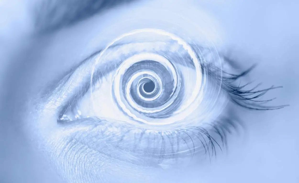 An eye spinning movement indicating vertigo